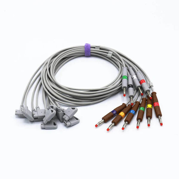 Cable Electrocardiografo Alternativo compatible con Philips 989803129161 compatible con 10 cables, conector banana AHA