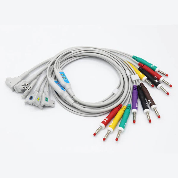Electrocardiograma Philips 989803151631 compatible con 10 cables conductores IEC, conector banana de 4,0 mm.
