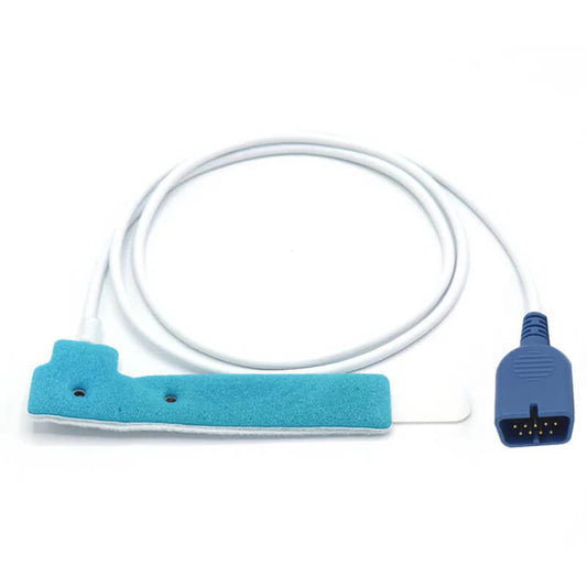 Sensor de Spo2 desechable para bebés para Nihon Kohden, para espuma no adhesiva, 9 pines (paquete de 12)