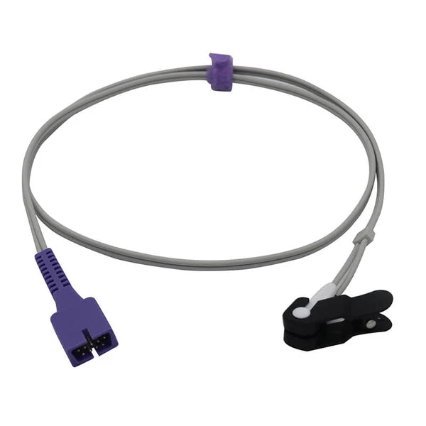 Sensor Nellcor Spo2 compatible con clip de oreja para adultos de 1m y conector de 9 pines