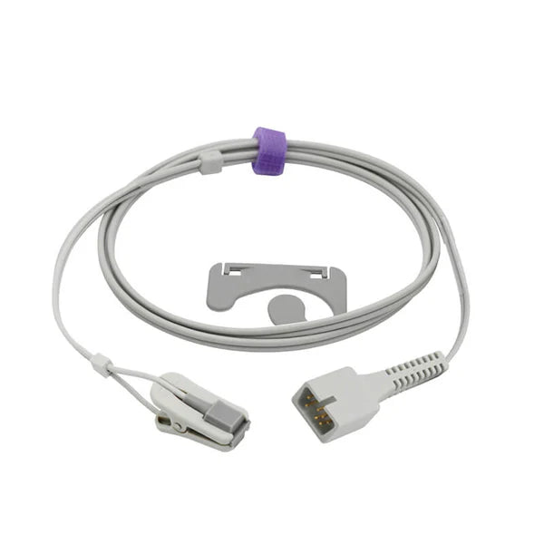 Sensor de Spo2 Biolight compatible con clip para oreja de adulto de 1m y conector de 7 pines