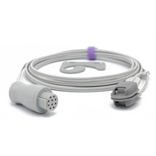 Sensor de Spo2 Datex-Ohmeda OXY-E4-N con clip para oreja para adultos, 3 m, conector de 10 pines