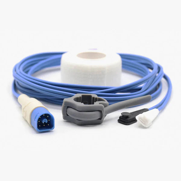 Sensor Philips Spo2 multisitio compatible, conector de 8 pines y 3m