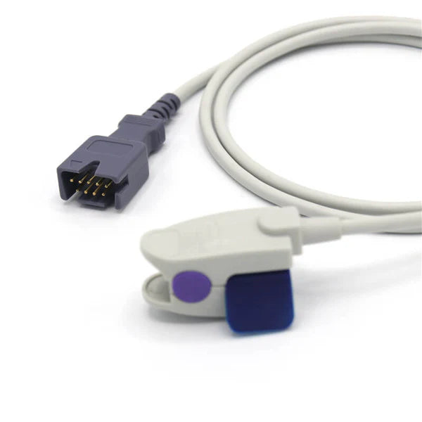 Sensor SpO2 pediátrico tipo clip de 1 m con conector de 9 pines – insumo alternativo