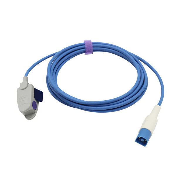 Sensor SpO2 pediátrico tipo clip de 3 m con conector de 8 pines para monitores Philips