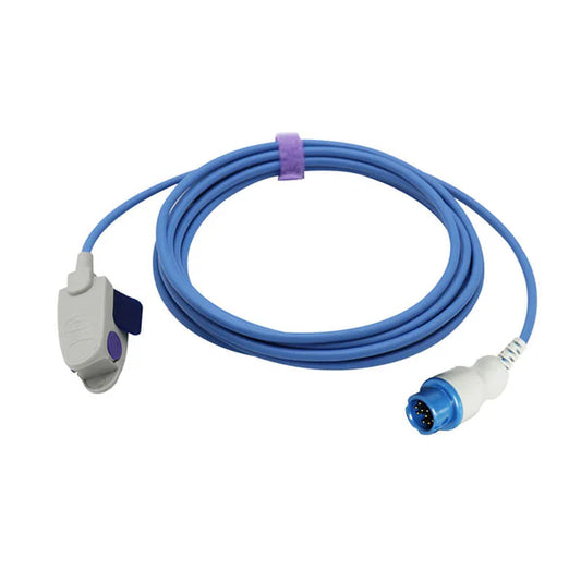 Sensor Spo2 compatible con Philips Pediatric Clip de 3m y conector de 12 pines