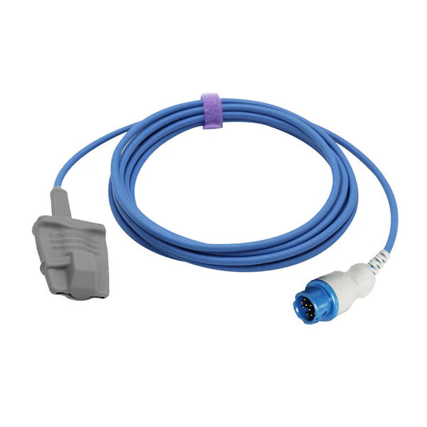 Sensor Spo2 Philips M1190A compatible para adultos, suave, 3 m, conector de 12 pines