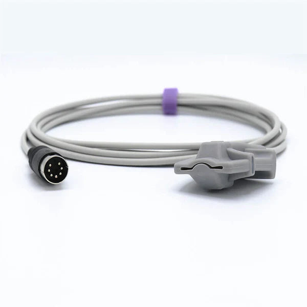 Sensor SpO2 para adultos, tipo suave, de 3 m con conector de 7 pines para monitores Schiller