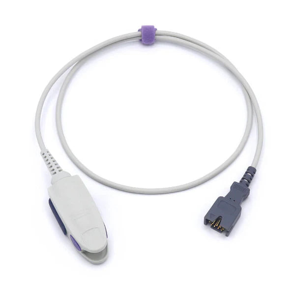 Sensor SpO2 para adultos tipo pinza de dedo de 1 m con conector de 9 pines – insumo alternativo