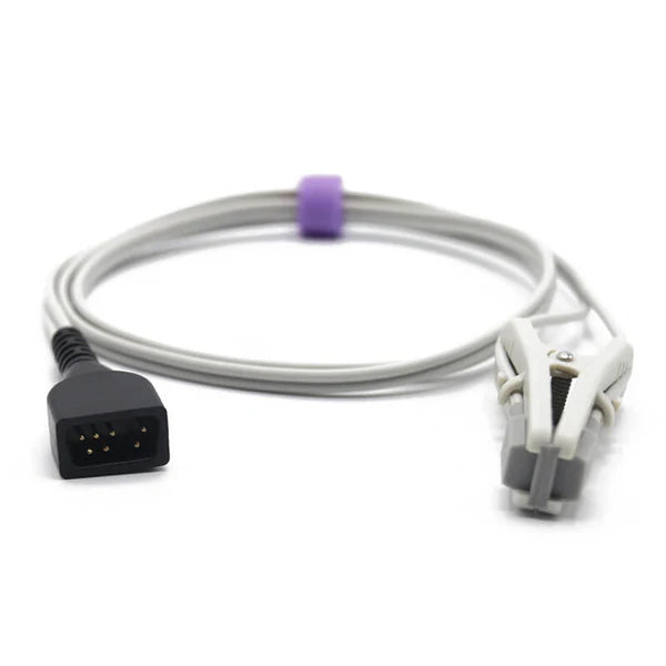 Sensor Spo2 veterinario Nonin compatible con clip para oreja y lengua de animal, 1 m, conector de 7 pines
