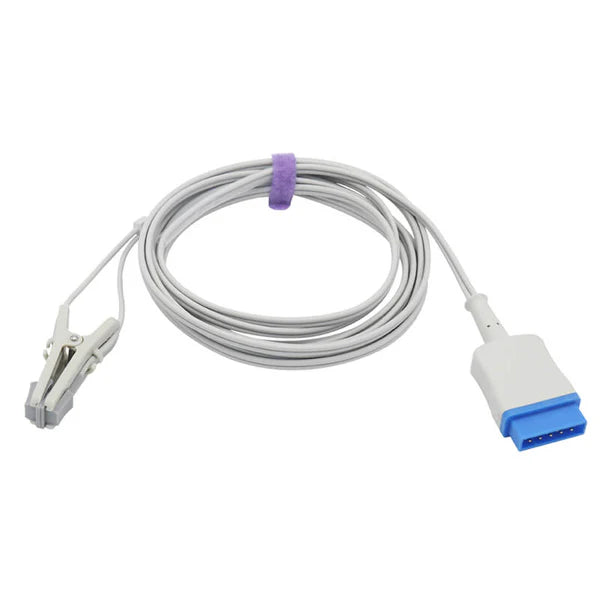 Sensor Spo2 GE Datex-Ohmeda compatible con sensor lingual veterinario de oído y lengua, 3 m, conector de 11 pines