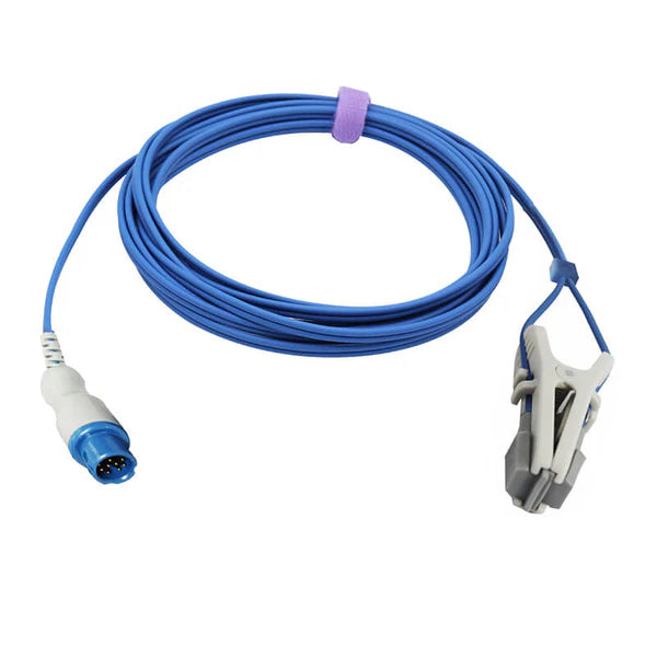 Sensor Spo2 veterinario Philips compatible con clip para animales de 3 m y conector de 12 pines