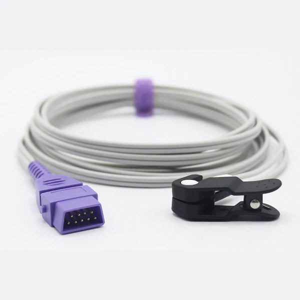 Sensor de SpO2 Armstrong Medical compatible con clip de oreja para adultos con conector de 9 pines