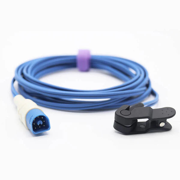Sensor Philips Spo2 compatible con clip para oreja de adulto, 3 m, conector de 8 pines