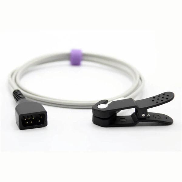 Sensor Spo2 veterinario Nonin compatible con clip para oreja y lengua de animal, 1 m, conector de 7 pines