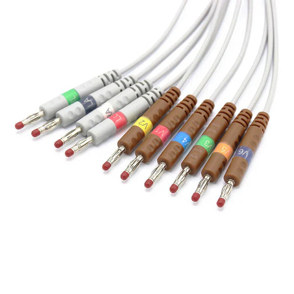 Cable Electrocardiografo Alternativo compatible con Philips 989803129161 compatible con 10 cables, conector banana AHA